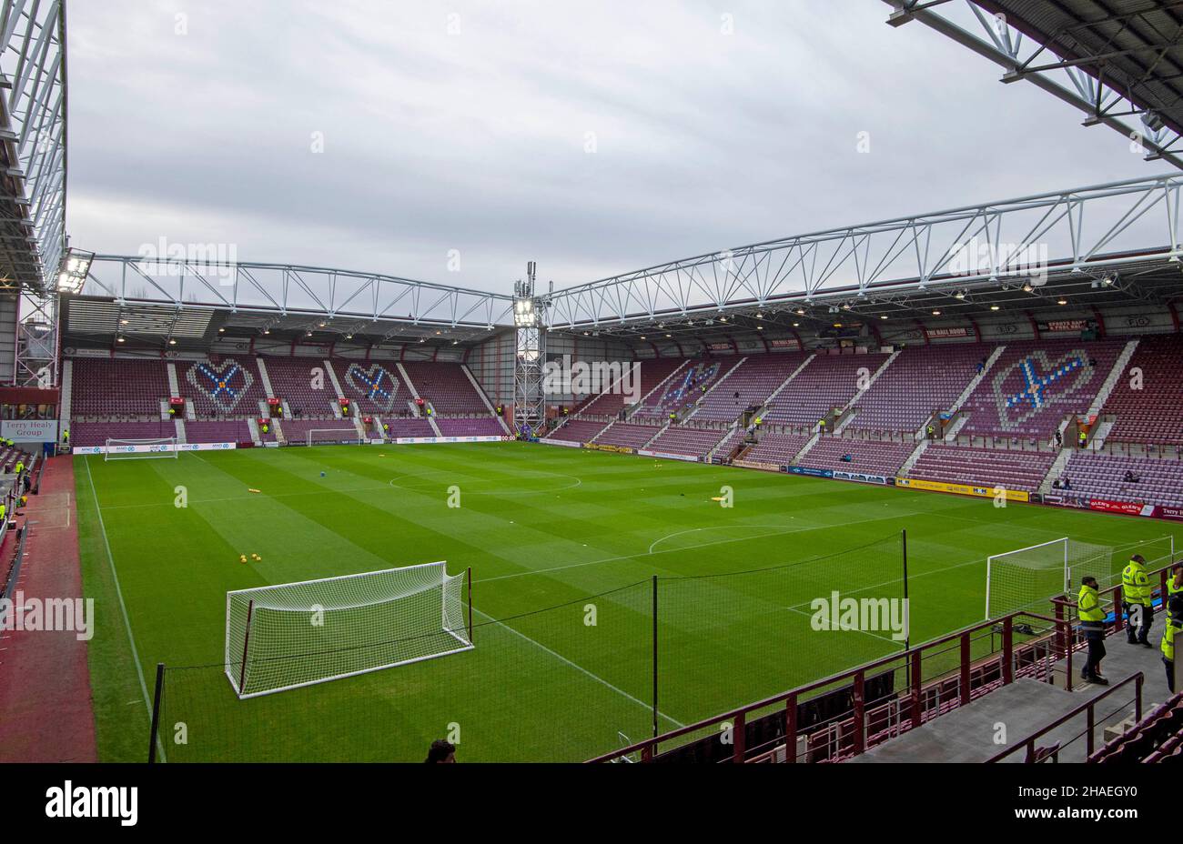 Edinburgh, , 12th December 2021.   Tynecastle Stadium before the Scottish Premier League match at Tynecastle Park, Edinburgh. Picture credit should read: Neil Hanna / Sportimage Credit: Sportimage/Alamy Live News Stock Photo