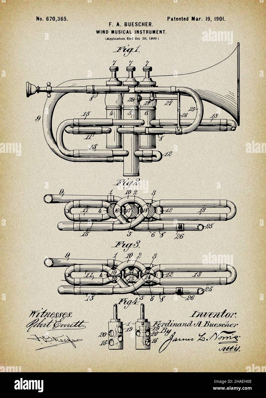 Tone Correcting Means for Brass Wind Instruments Vintage Trumpet