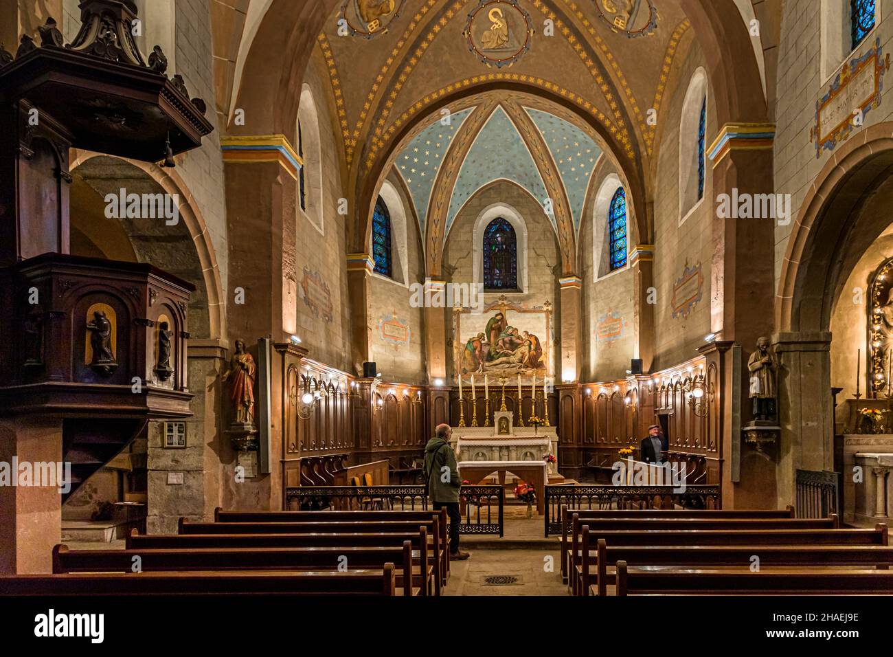Only two masses are said each year in the church of Saint Ennemond. Saint-Chamond, France Stock Photo