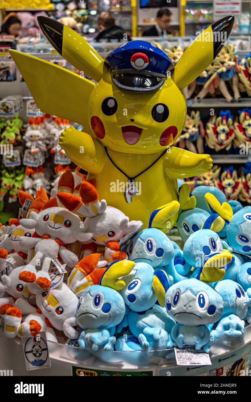 Pikachu statue and Tokyo Character Street, Tokyo Train Station, Japan. Stock Photo