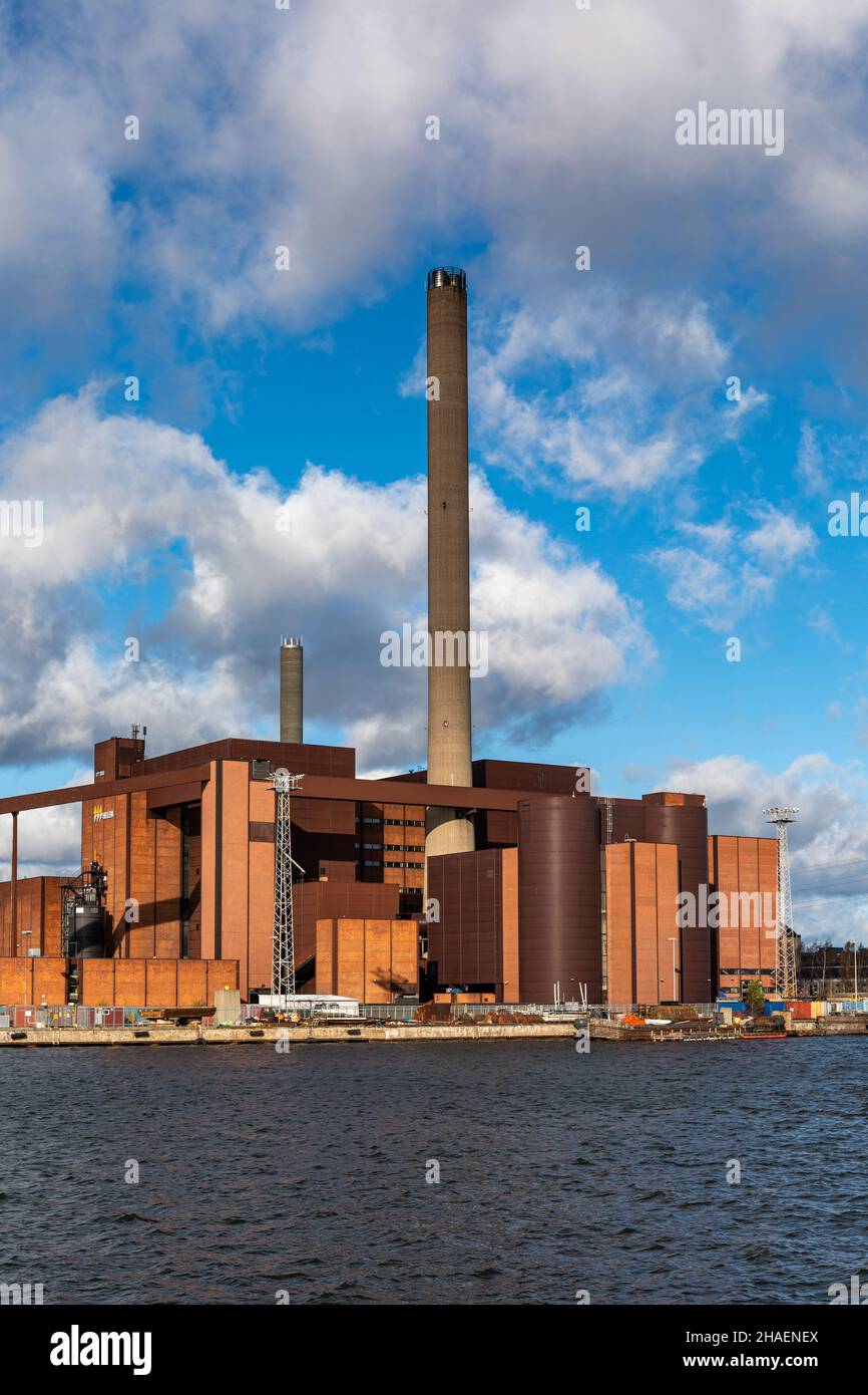 Coal-fired Hanasaari power plant or Hanasaaren voimalaitos in Helsinki, Finland Stock Photo
