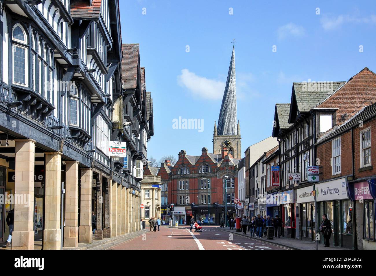 Black and white buildings, Knifesmithgate, Chesterfield, Derbyshire, England, United Kingdom Stock Photo