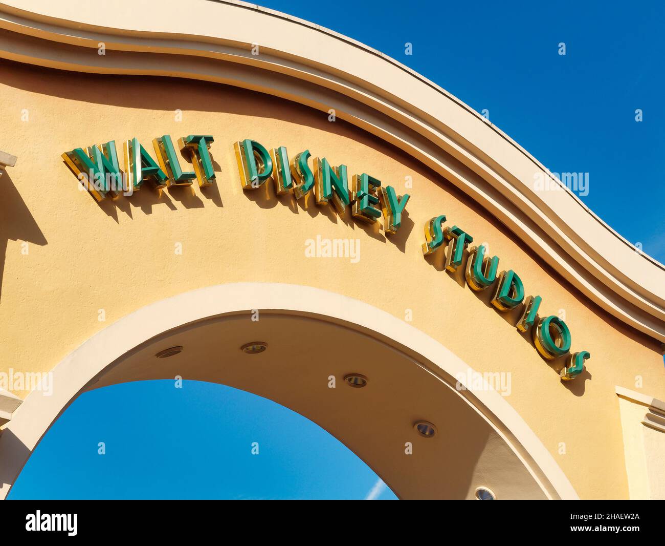PARIS. France - April 2019: Walt Disney Studios in Disneyland Paris, France. Disney is the first entertainment group in the world Stock Photo
