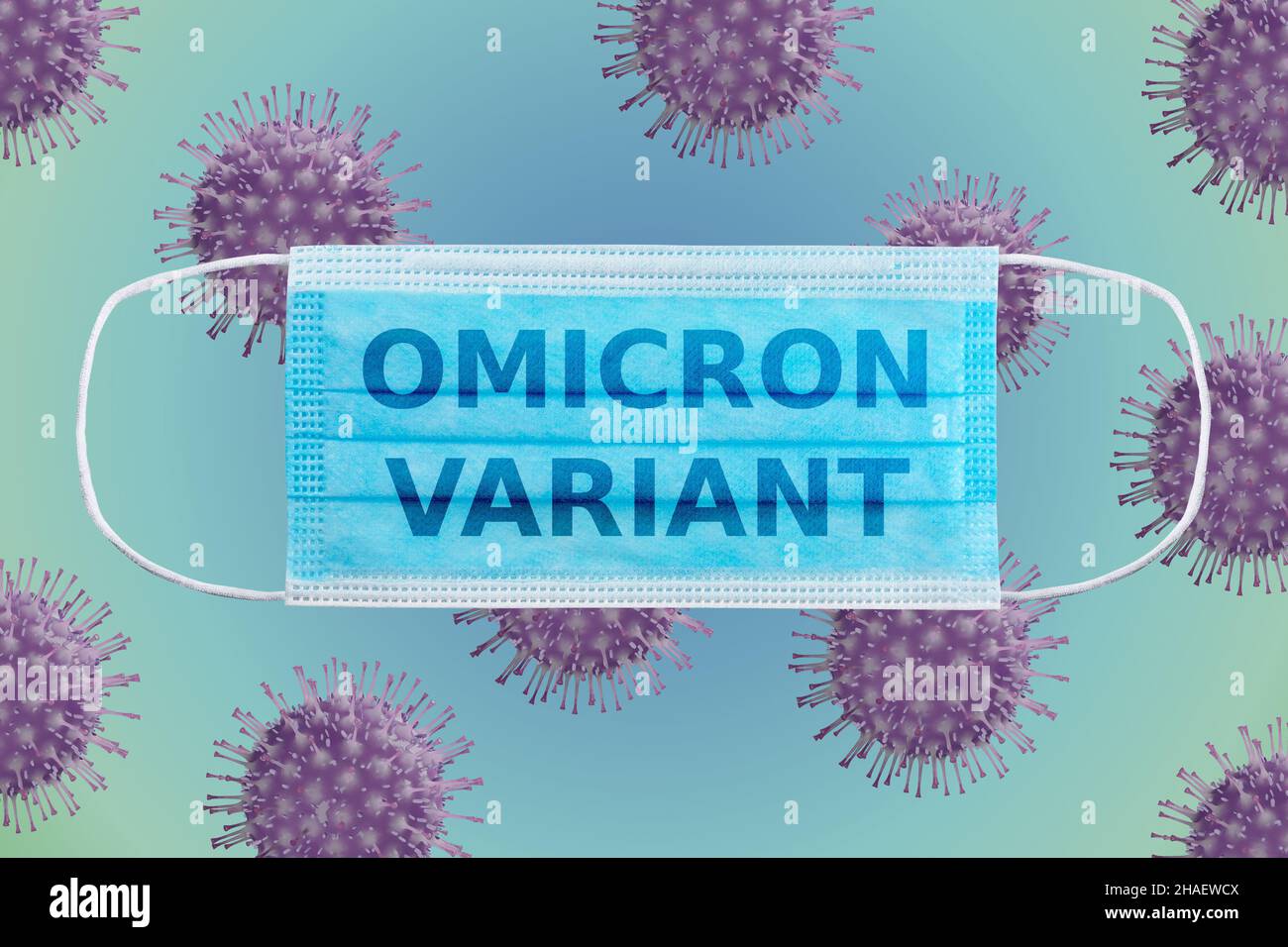 Omicron variant banner background . Covid-19 Corona virus background. Stock Photo