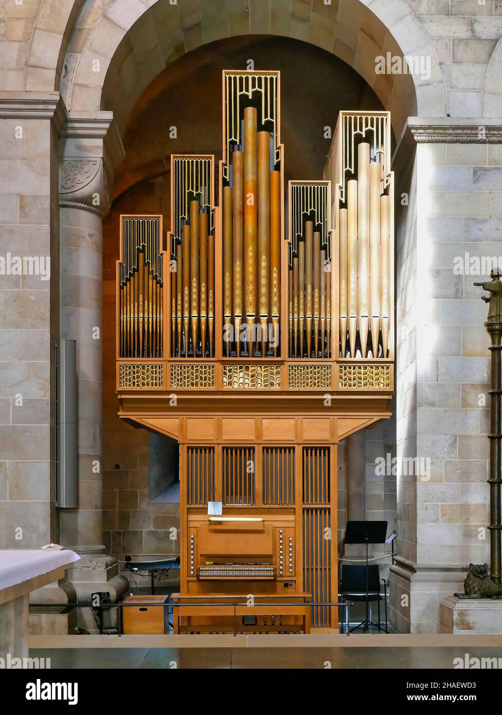 Lund, Sweden. August 2021. Organ in the Lund Cathedral. Stock Photo