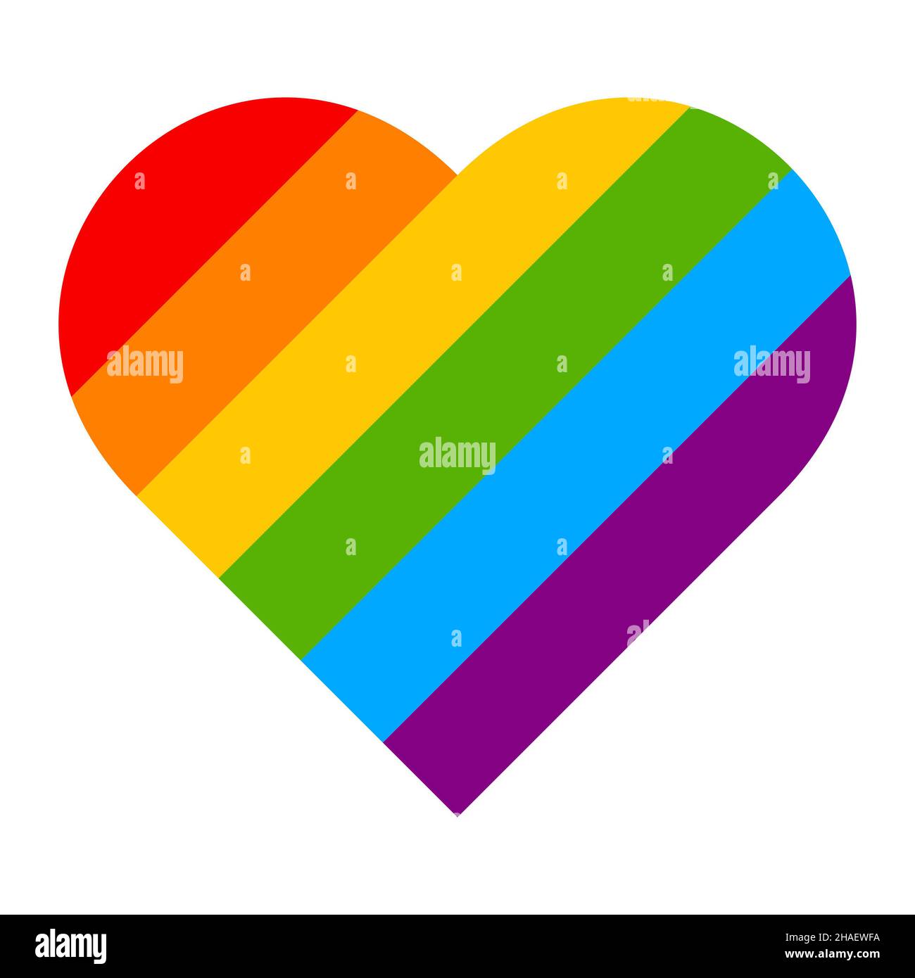 Rainbow Heart Shape vector illustration isolated on white Stock Photo