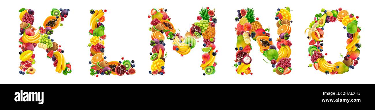 Creative fruit word art Cut Out Stock Images & Pictures - Alamy
