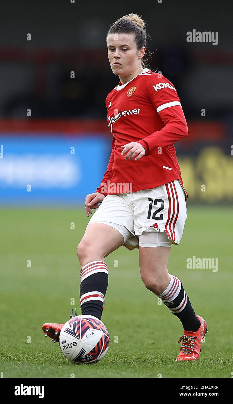 Crawley, UK, 12th December 2021. Hayley Ladd of Manchester United during the The FA Women's Super League match at The People's Pension Stadium, Crawley. Picture credit should read: Paul Terry / Sportimage Credit: Sportimage/Alamy Live News Stock Photo