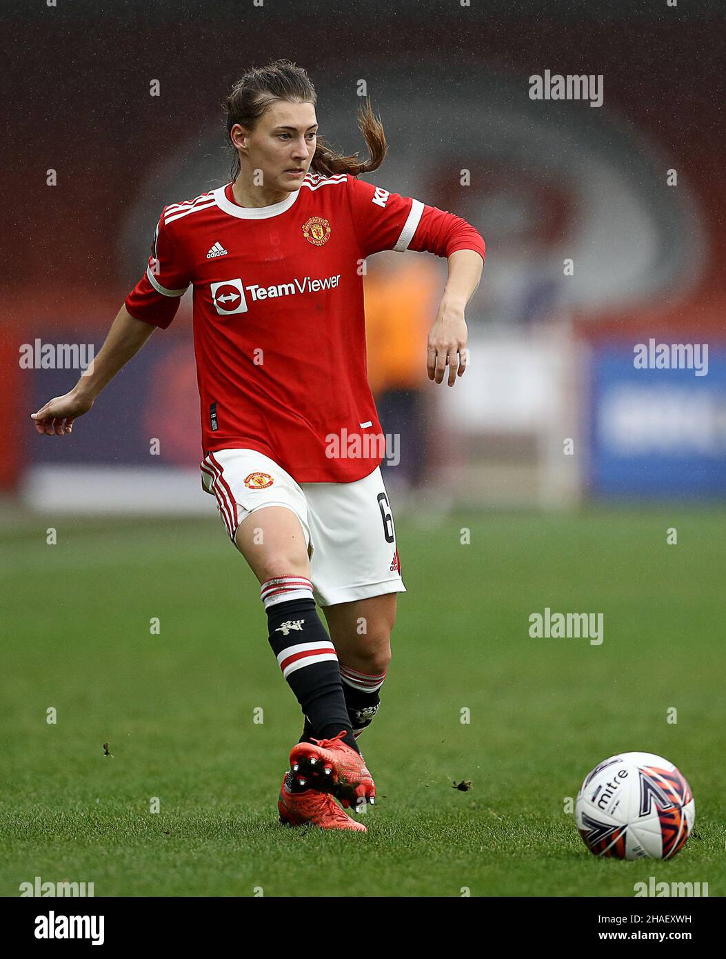 Crawley, UK, 12th December 2021. Hannah Blundell of Manchester United during the The FA Women's Super League match at The People's Pension Stadium, Crawley. Picture credit should read: Paul Terry / Sportimage Credit: Sportimage/Alamy Live News Stock Photo