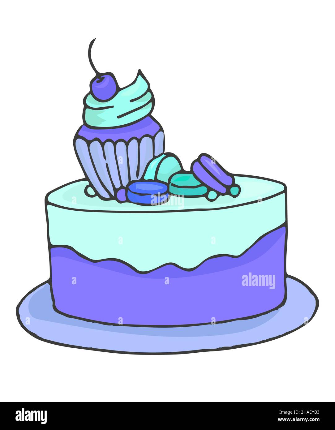 Birthday cake dessert, Vector illustration Stock Vector Image & Art Alamy