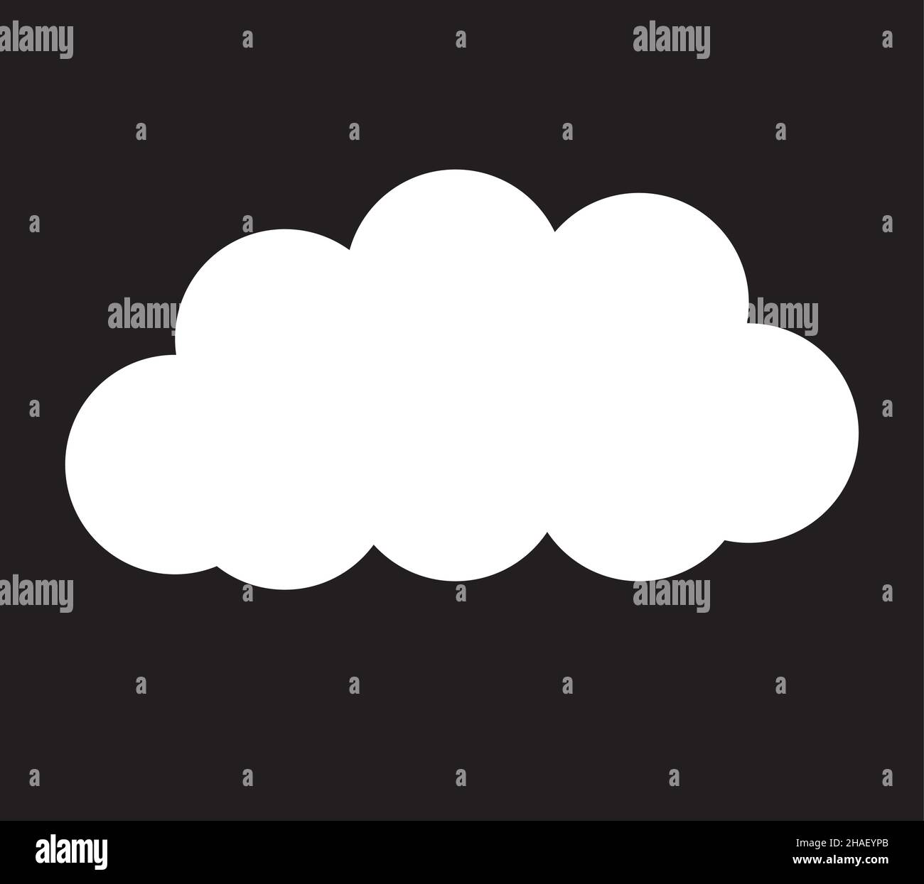 Cloud vector icon isolated over black background, single cloud vector illustration Stock Vector