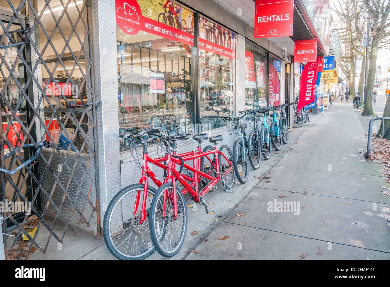 bike rental shop on denman street vancouver canada Stock Photo