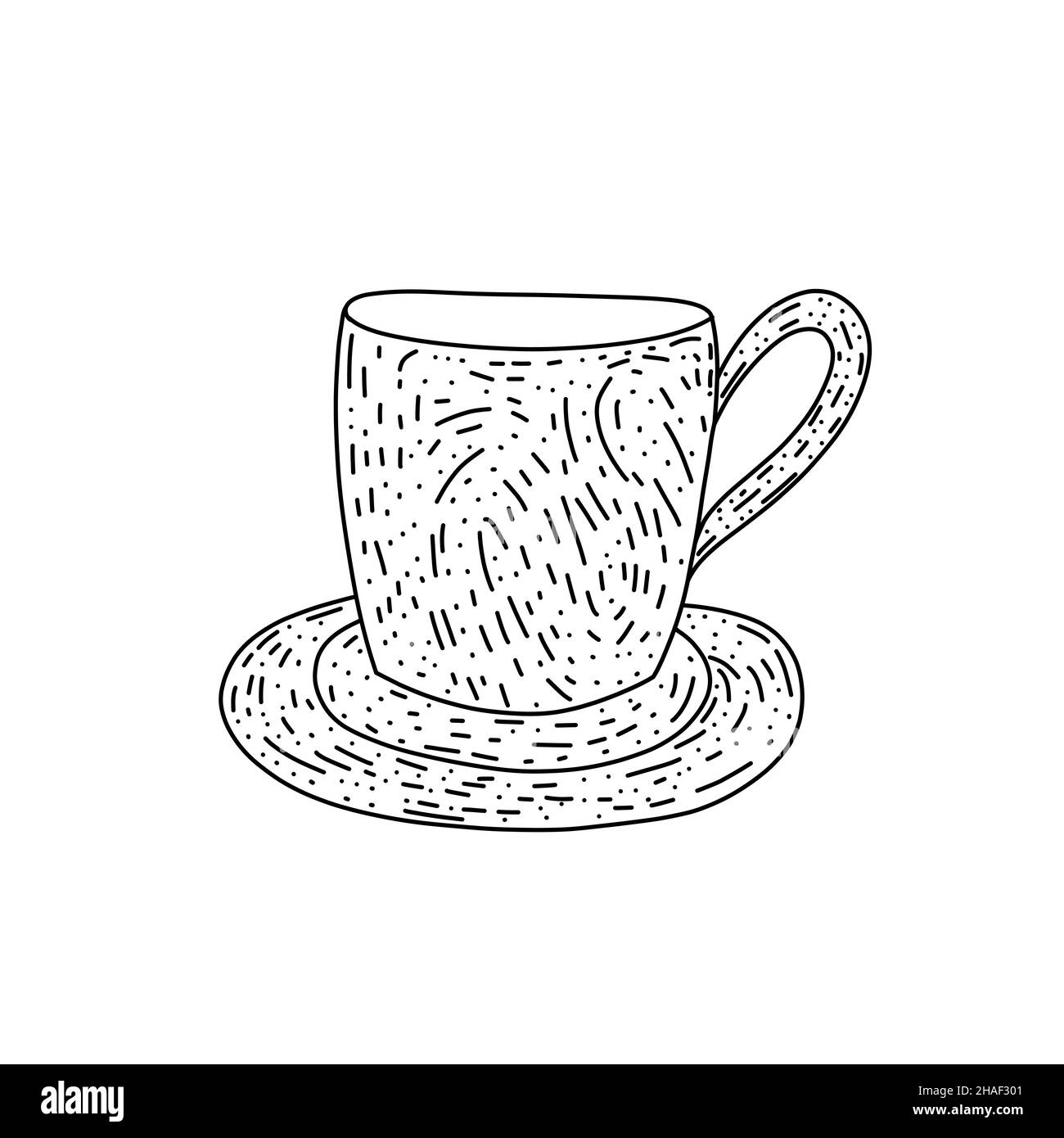 Tea or coffee cup vector doodle hand drawn line illustration Stock ...
