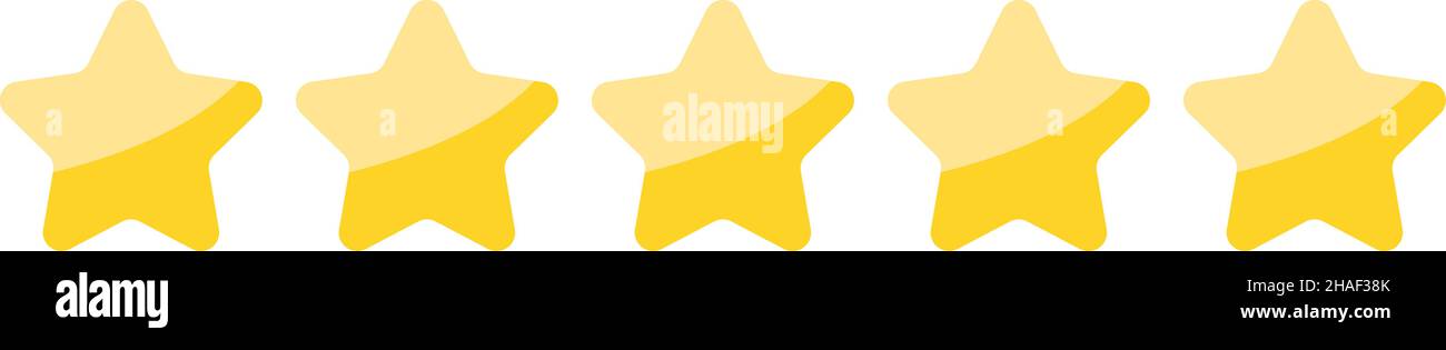 Five stars rating vector isolated Stock Vector