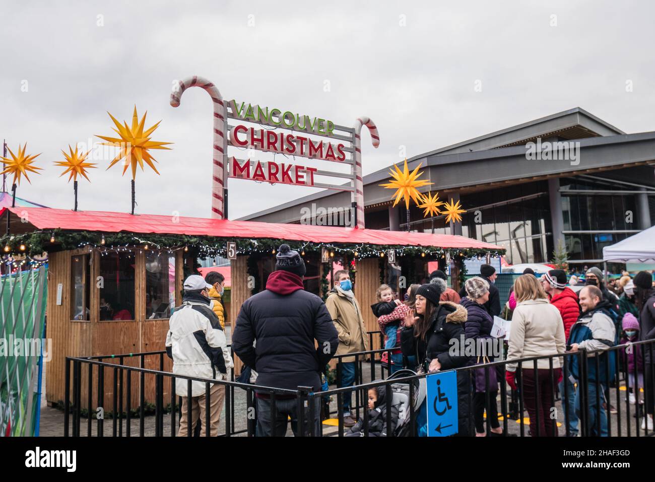 vancouver christmas market entrance lineup Stock Photo Alamy