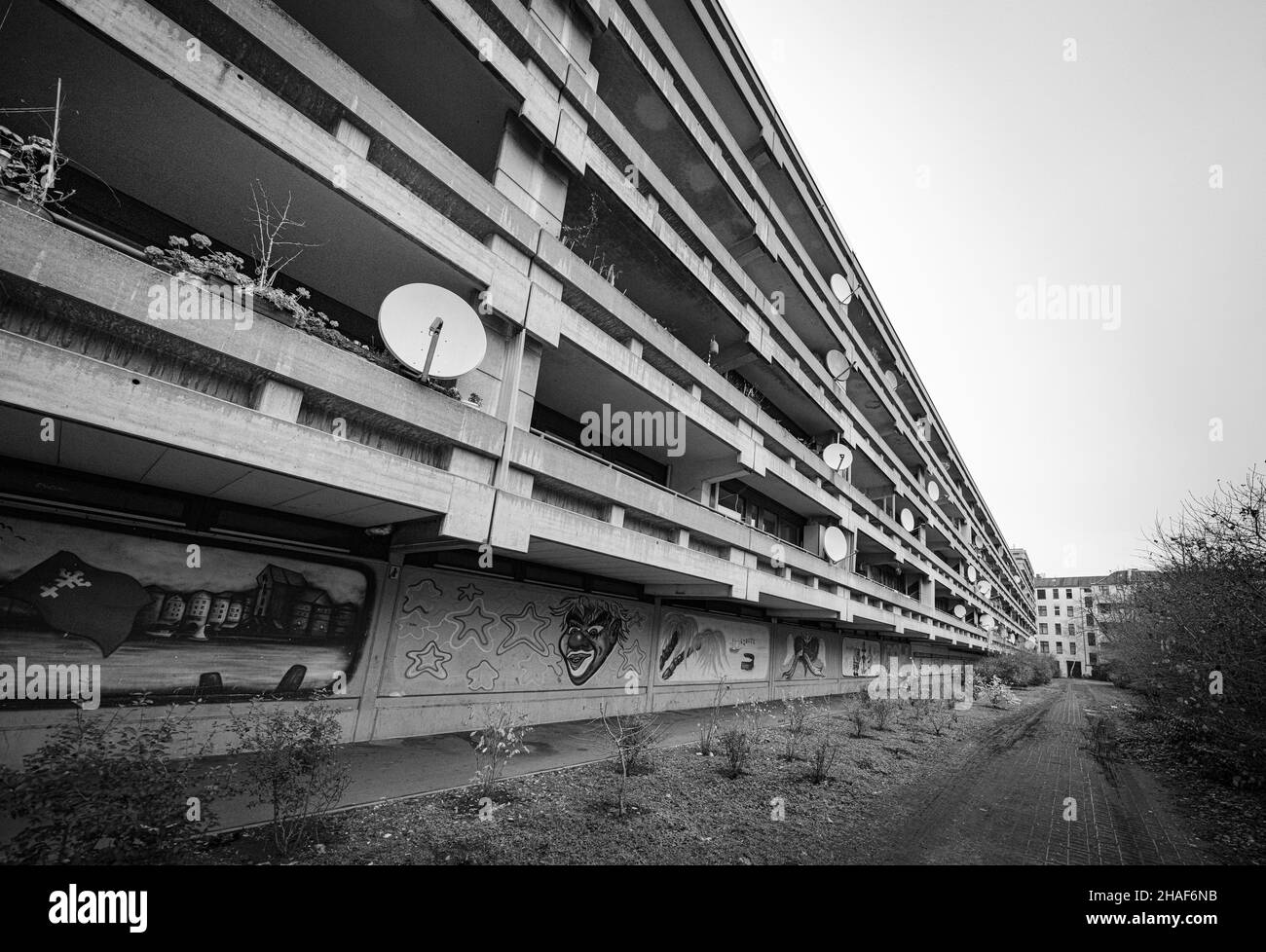 Schöneberger Terrassen, Berlin. Sozialer Wohnungsbau der 1970er Jahre Stock Photo