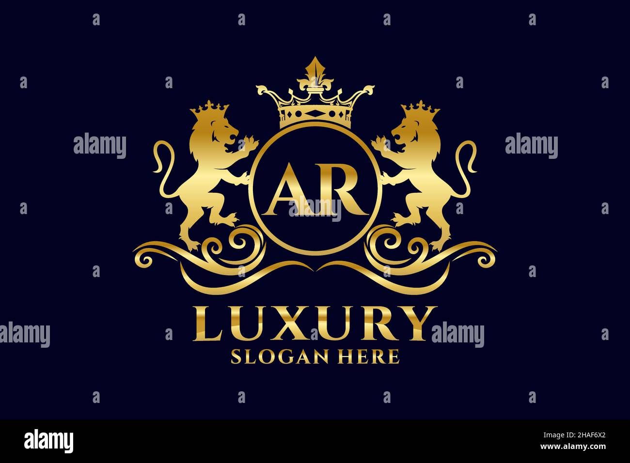 AR Letter Lion Royal Luxury Logo template in vector art for luxurious ...