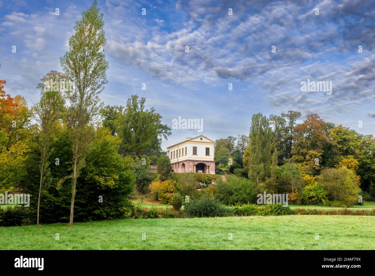 Roman House in the park on the Ilm in Weimar, Thuringia, Germany. Stock Photo