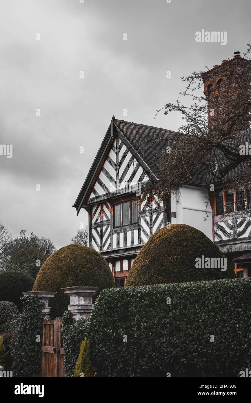 A tudor house in Great Budworth. Great Budworth is a village and civil parish in Cheshire, England. Stock Photo