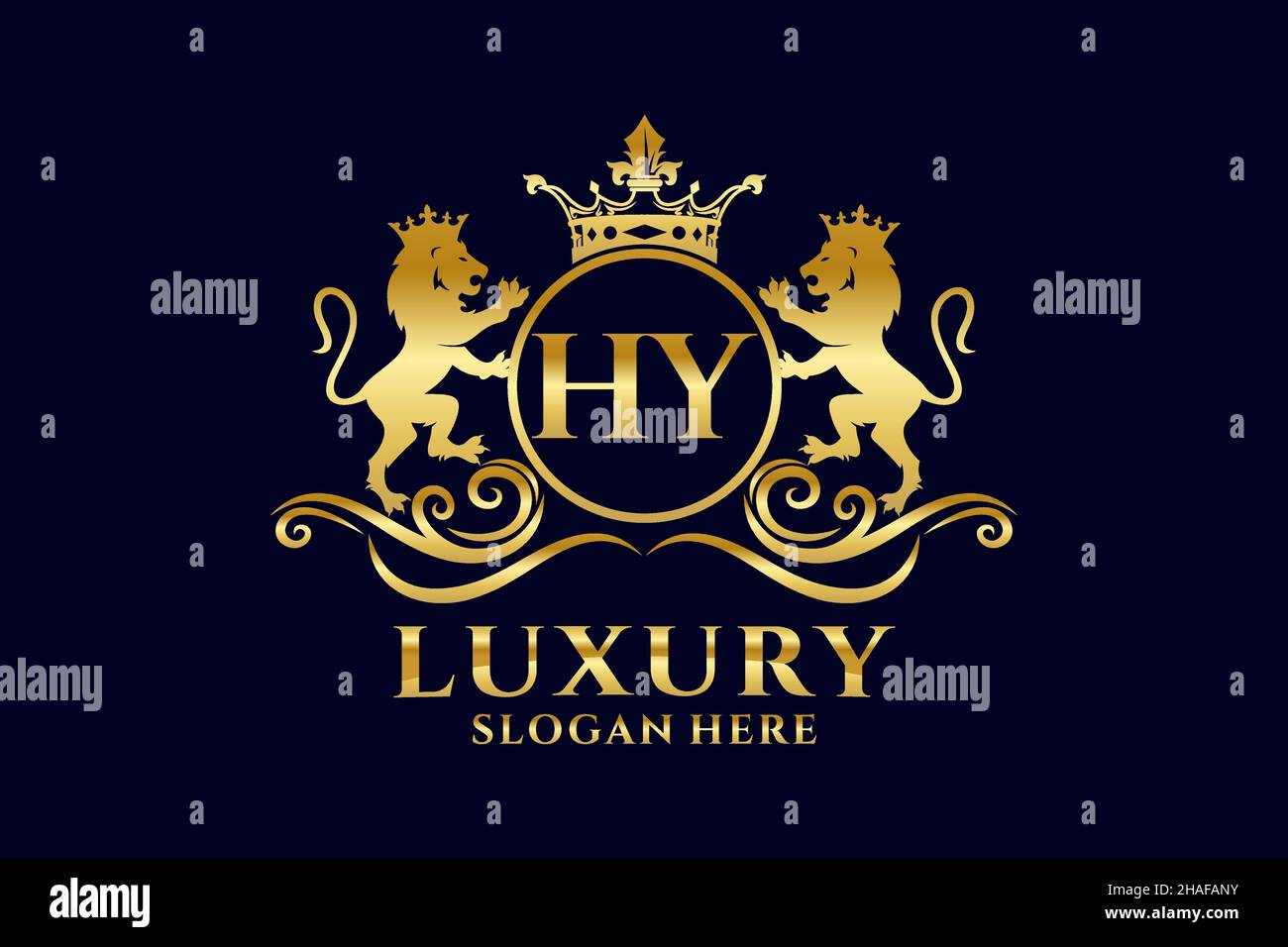 HY Letter Lion Royal Luxury Logo template in vector art for luxurious ...