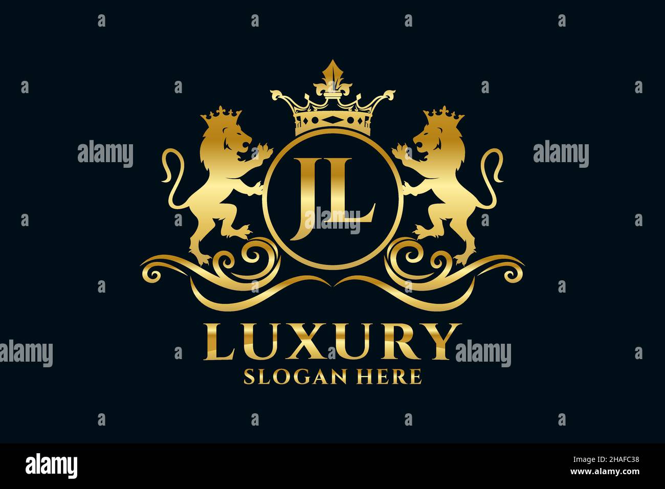 JL Letter Lion Royal Luxury Logo template in vector art for luxurious ...