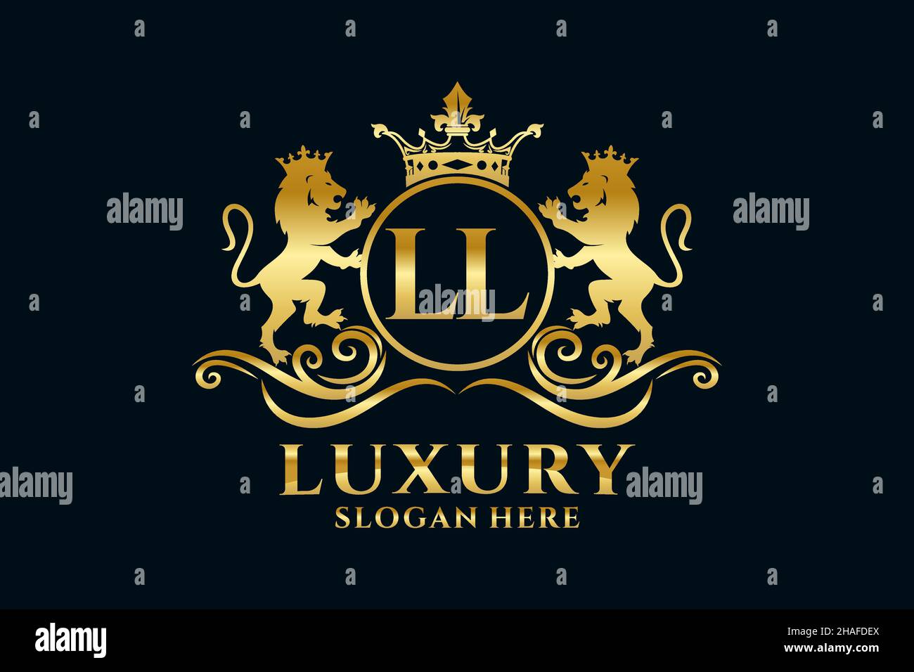 LL Letter Lion Royal Luxury Logo template in vector art for luxurious ...