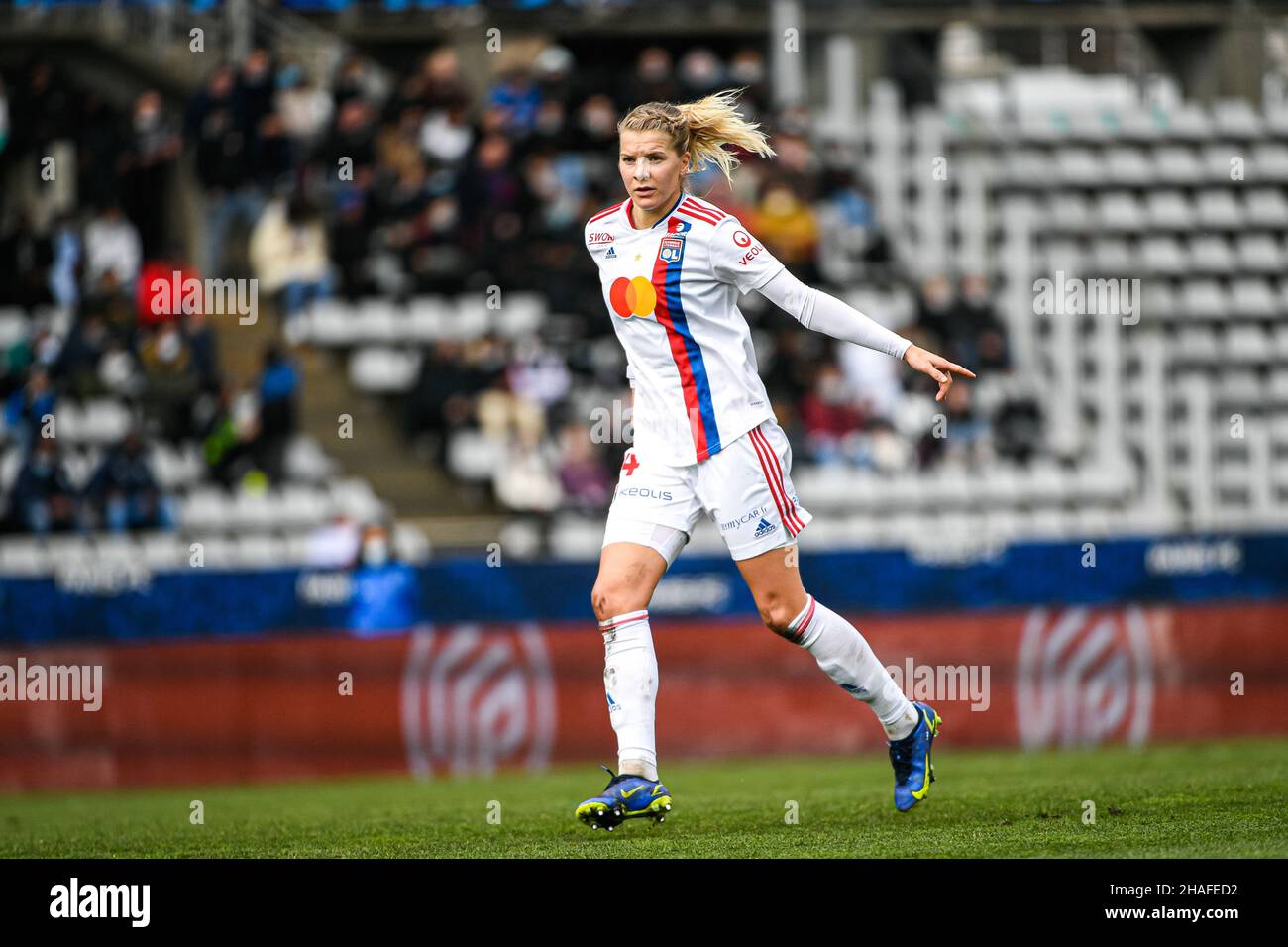 Paris, France. 12th Dec, 2021. Ada Hegerberg of Olympique Lyonnais during the Women's French championship, D1 Arkema football match between Paris FC and Olympique Lyonnais (OL) on December 12, 2021 at Charlety Stadium in Paris, France. Credit: Victor Joly/Alamy Live News Stock Photo