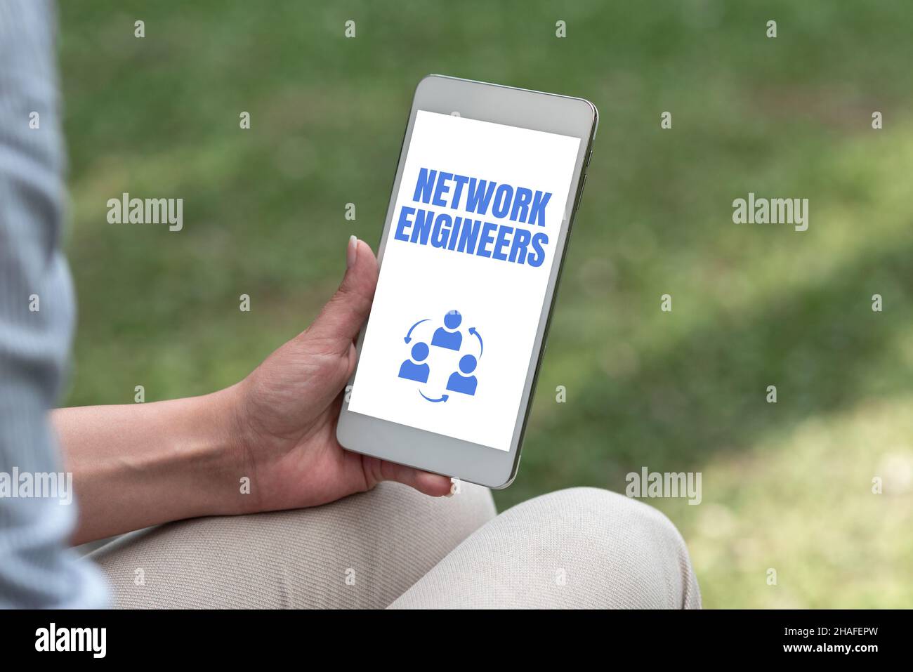 Text caption presenting Network Engineers. Business concept Technology
