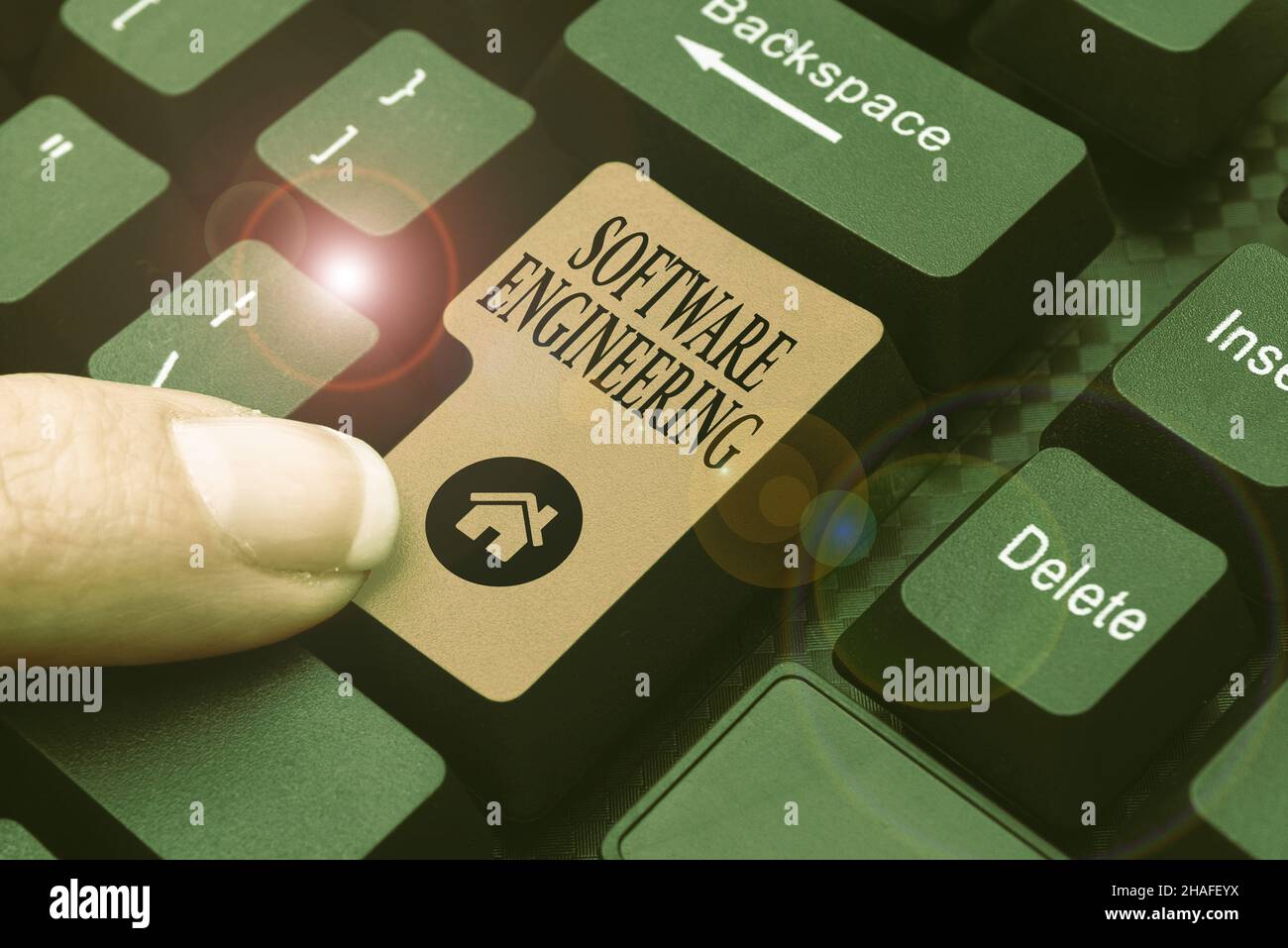 Conceptual caption Software Engineering. Word Written on Program Development in Systematic Quantifiable approach Abstract Reasearching Old Online Stock Photo
