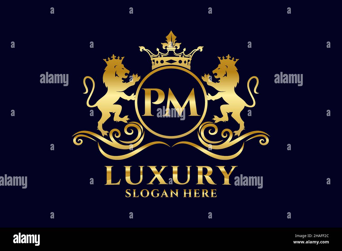 Pm letter initial luxurious brand logo template Vector Image
