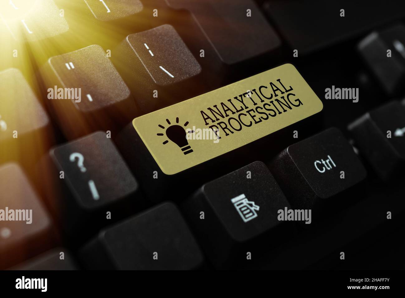 Text caption presenting Analytical Processing. Conceptual photo easily View Write Reports Data Mining and Discovery Downloading Documents Concept Stock Photo