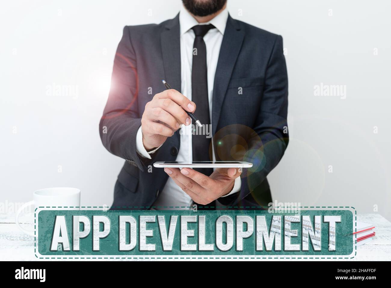 Text caption presenting App Development. Word Written on Development services for awesome mobile and web experiences Presenting Communication Stock Photo