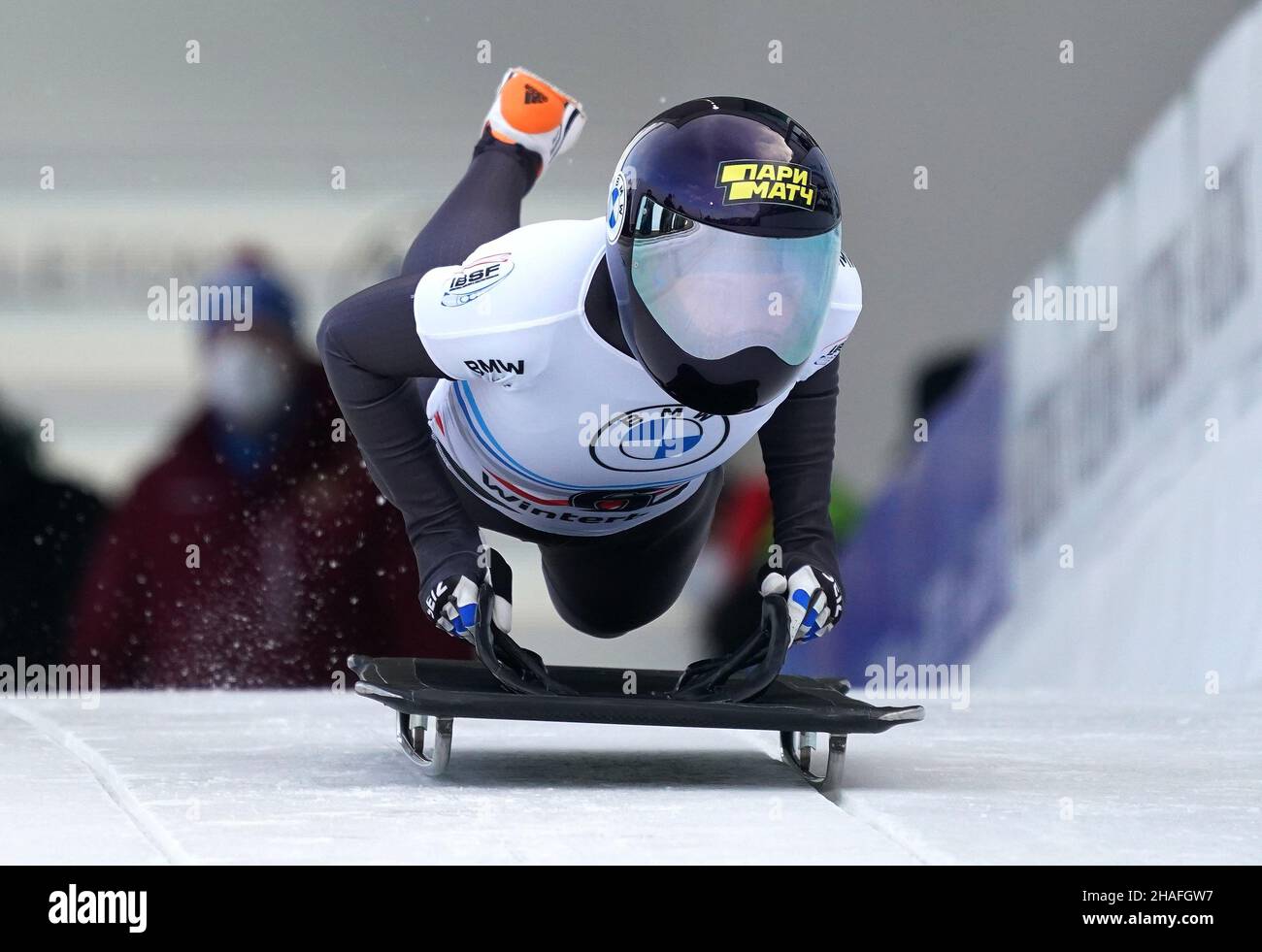 Alina Tararyckeno (RUS) during BMW IBSF World Cup Bob & Skeleton on ...