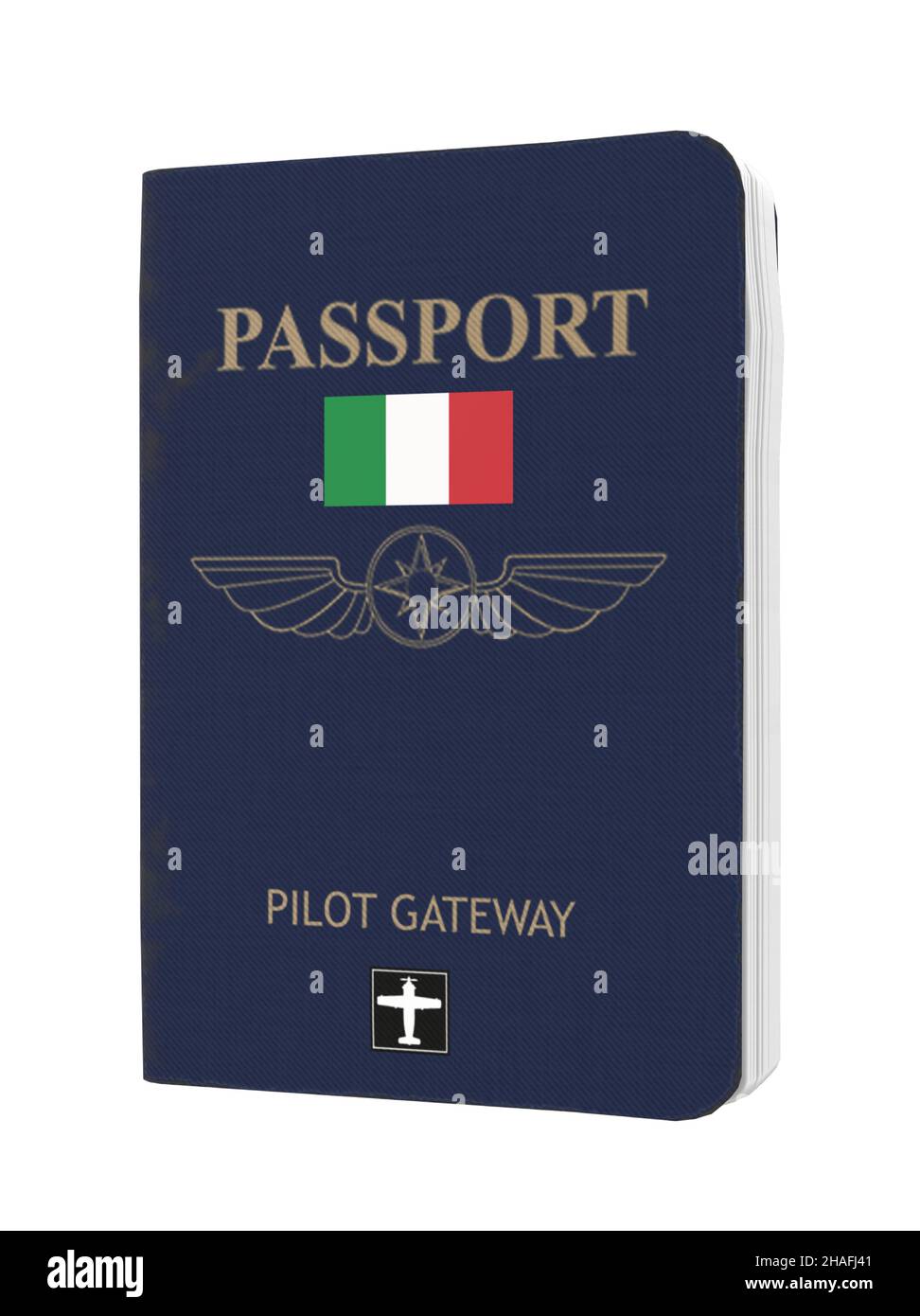 Italy Country Flag Passport Book Stock Vector