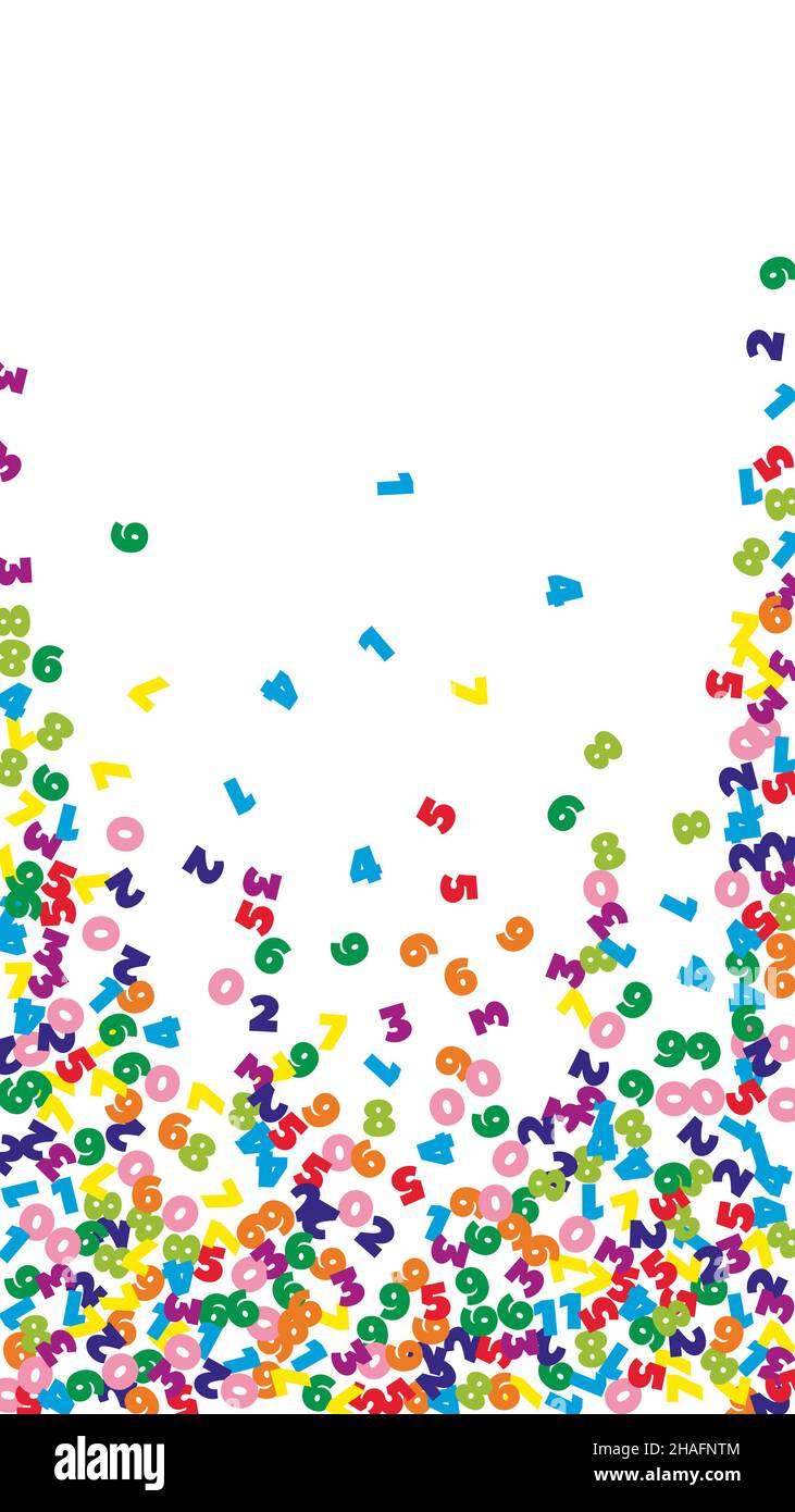 Falling colorful numbers. Math study concept with flying digits ...