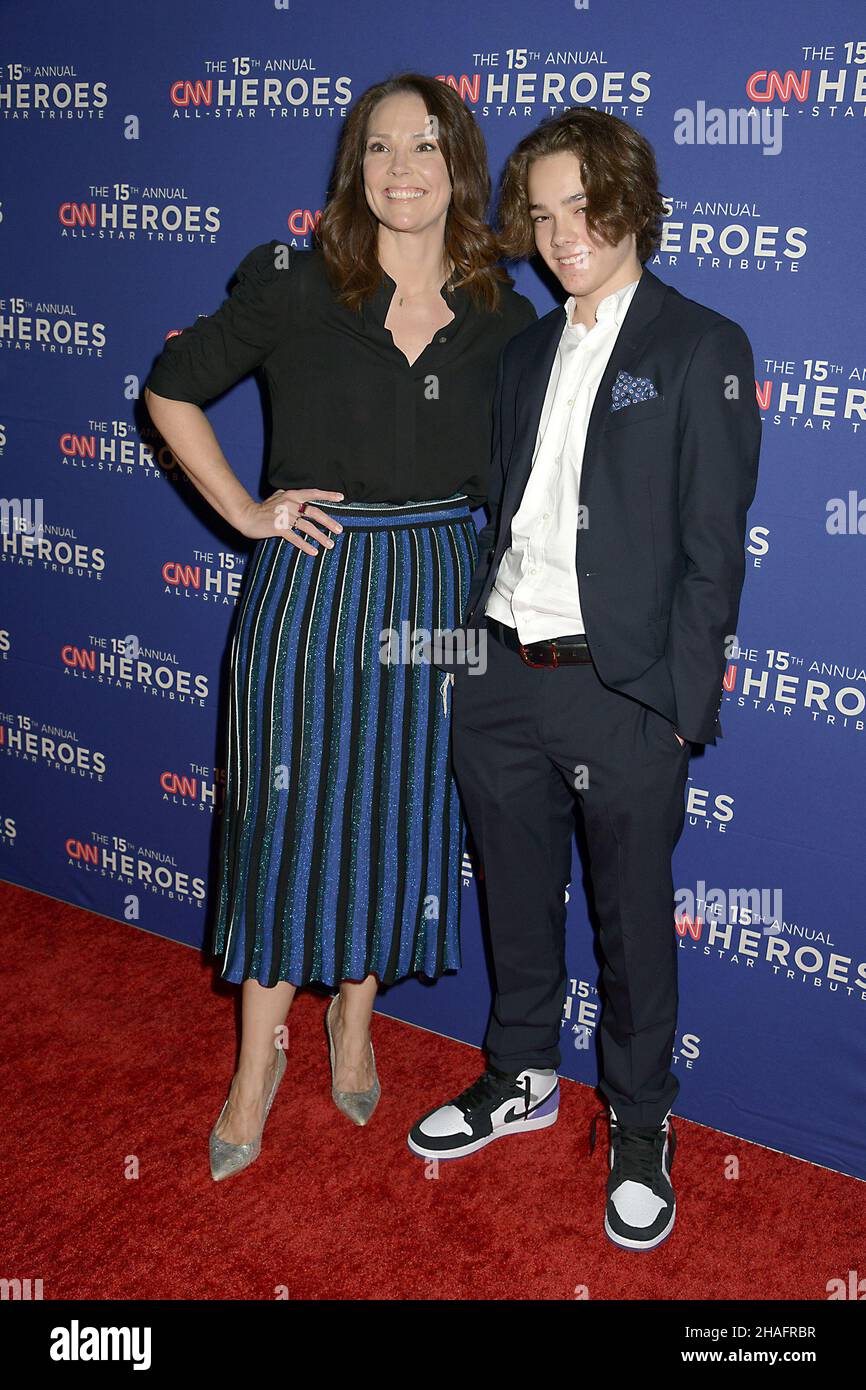 Erica Hill and son Weston Yount attend the 15th Annual CNN Heroes All-Star Tribute on December 12, 2021 at The Museum of Natural History in New York, New York, USA. Robin Platzer/ Twin Images/ Credit: Sipa USA/Alamy Live News Stock Photo