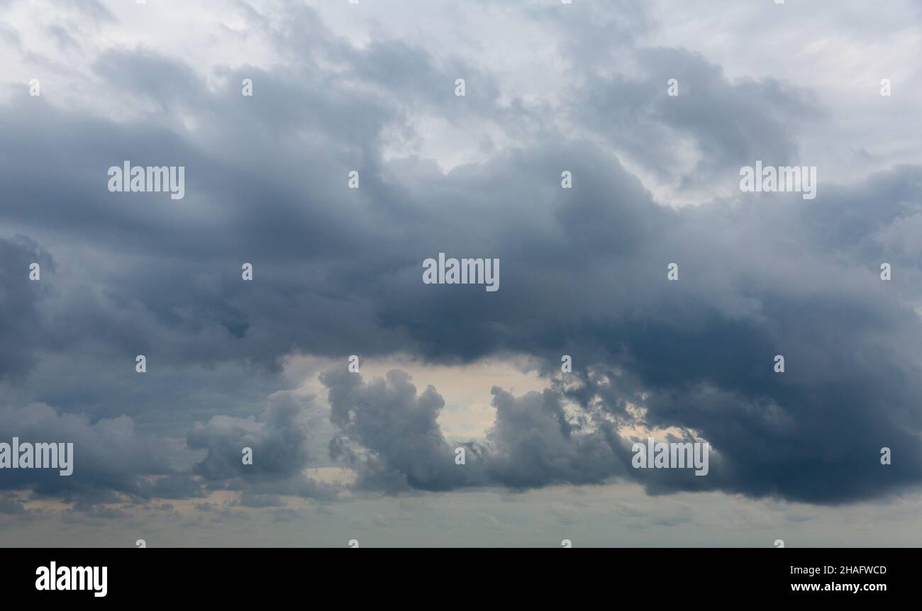 Image of dramatic dark cloudy sky over sea, natural photo background ...