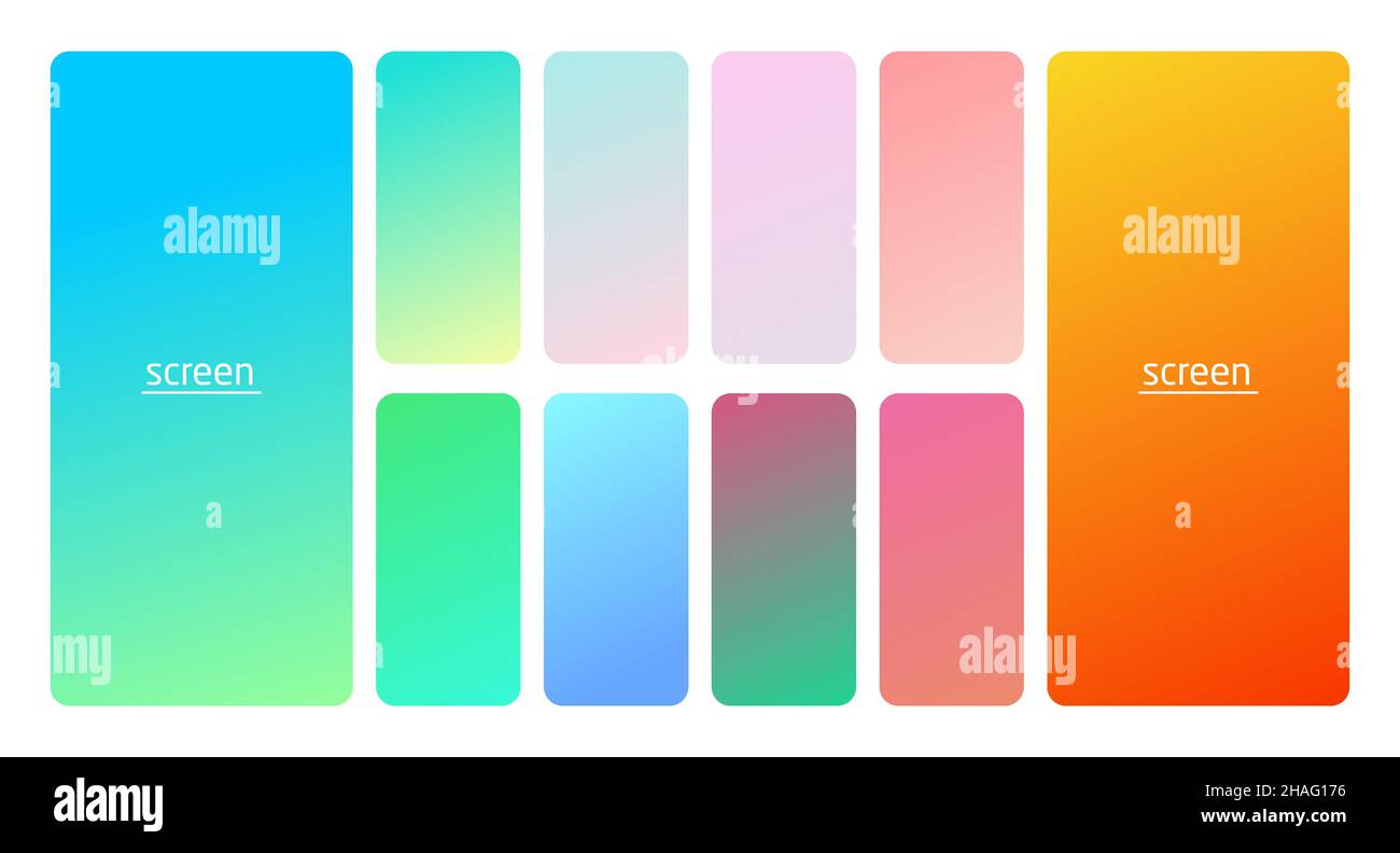 Pastel gradient smooth and soft vibrant color background set Stock ...