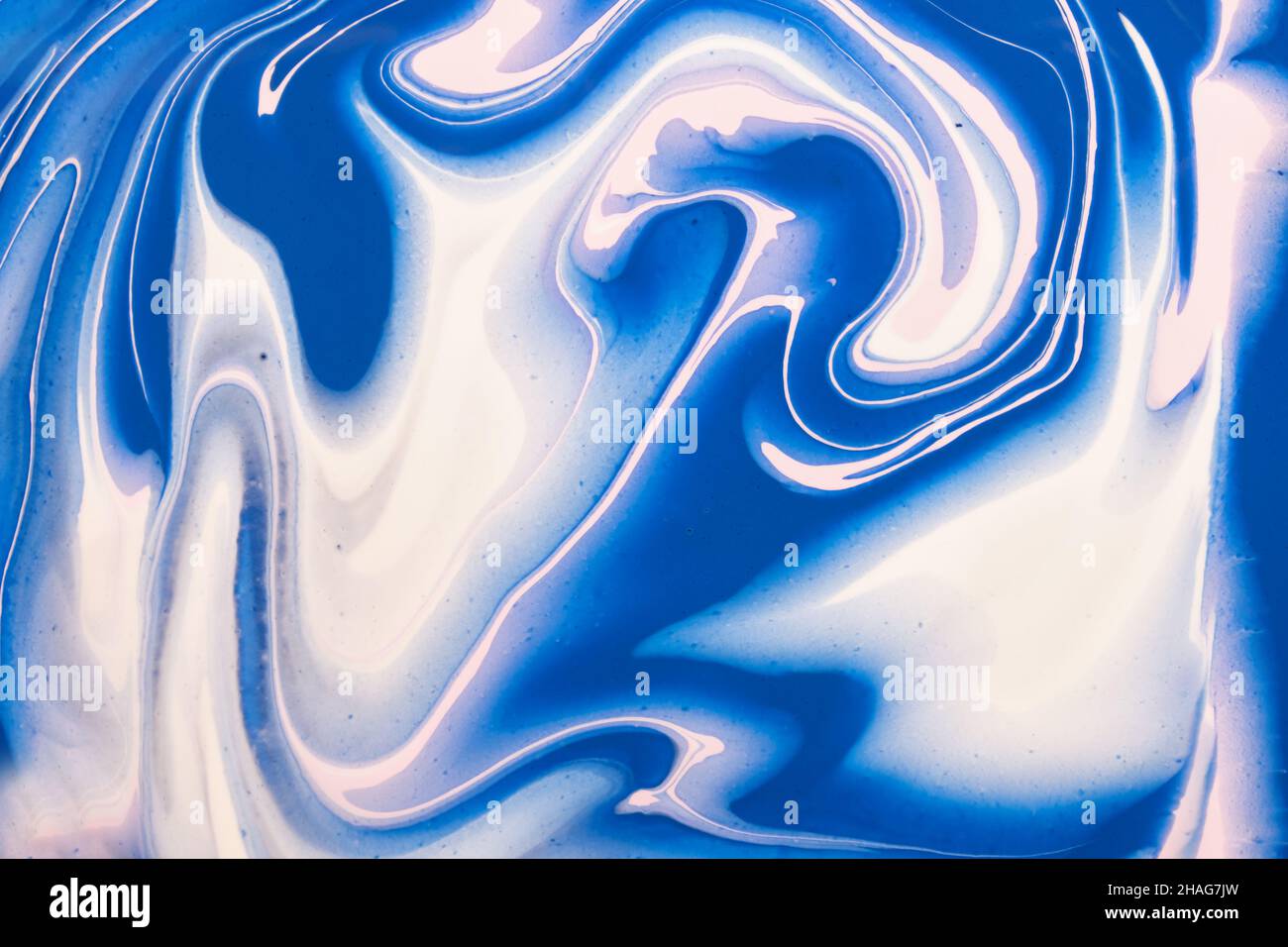 Abstract fluid art background navy blue and white colors. Liquid marble ...