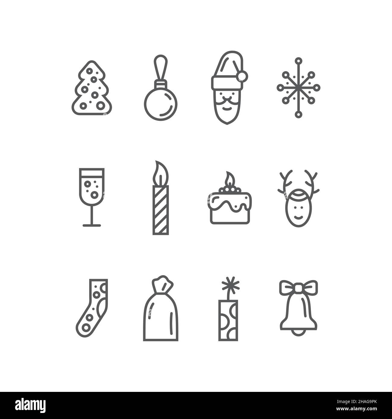 Set of New Year's icons. Graphic vector symbol Stock Vector Image & Art ...