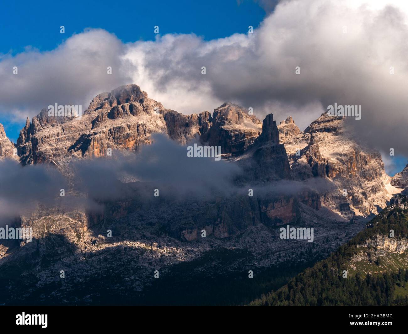 Cima Tosa Mountain range viewed from Madonna Di Campiglio Stock Photo ...