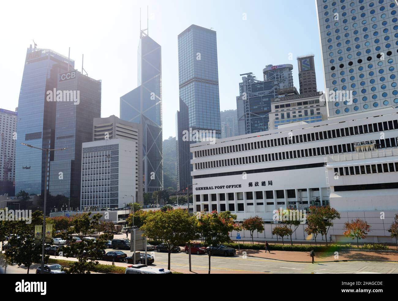 The iconic General Post Office building in Hong Kong. Stock Photo