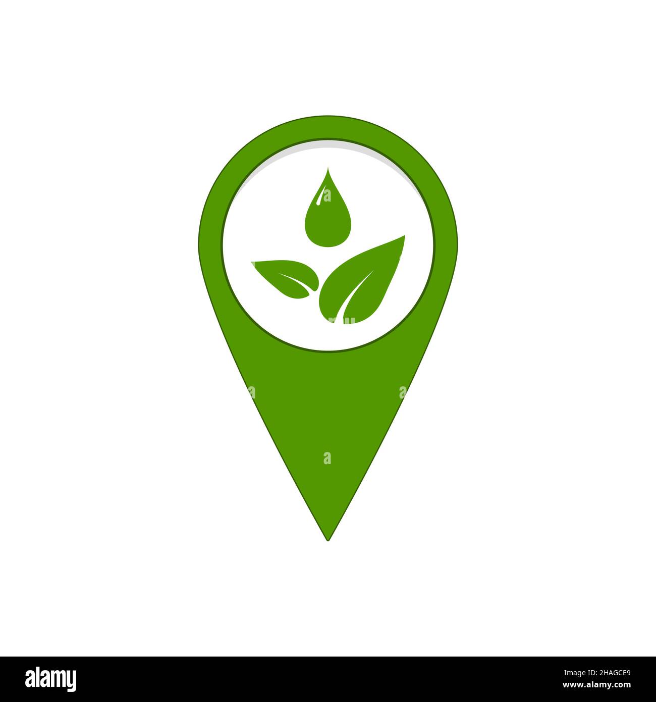 Eco location green map pin with leaf and drop Stock Vector Image & Art