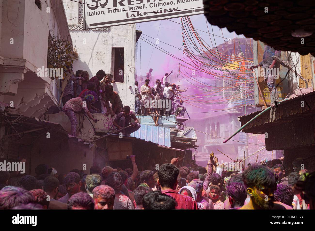 PUSHKAR, INDIA - Mar 20, 2019: A crowd on the way to Pushkar Main ...