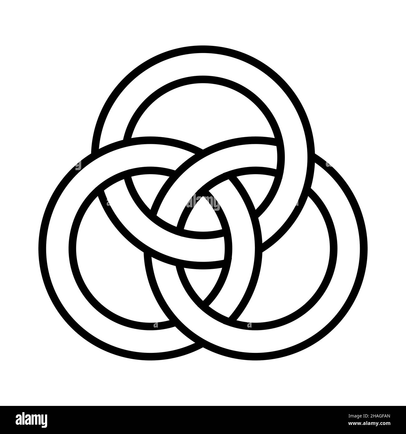Interconnected circle logo concept, three connected rings vector illustration Stock Vector