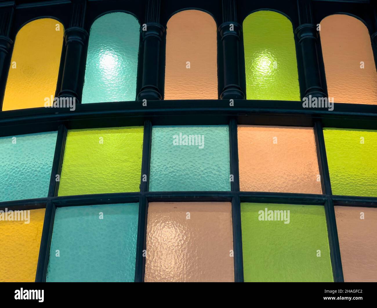 Colorful Stained Glass Pattern, QVB building, Sydney Australia Stock Photo Alamy