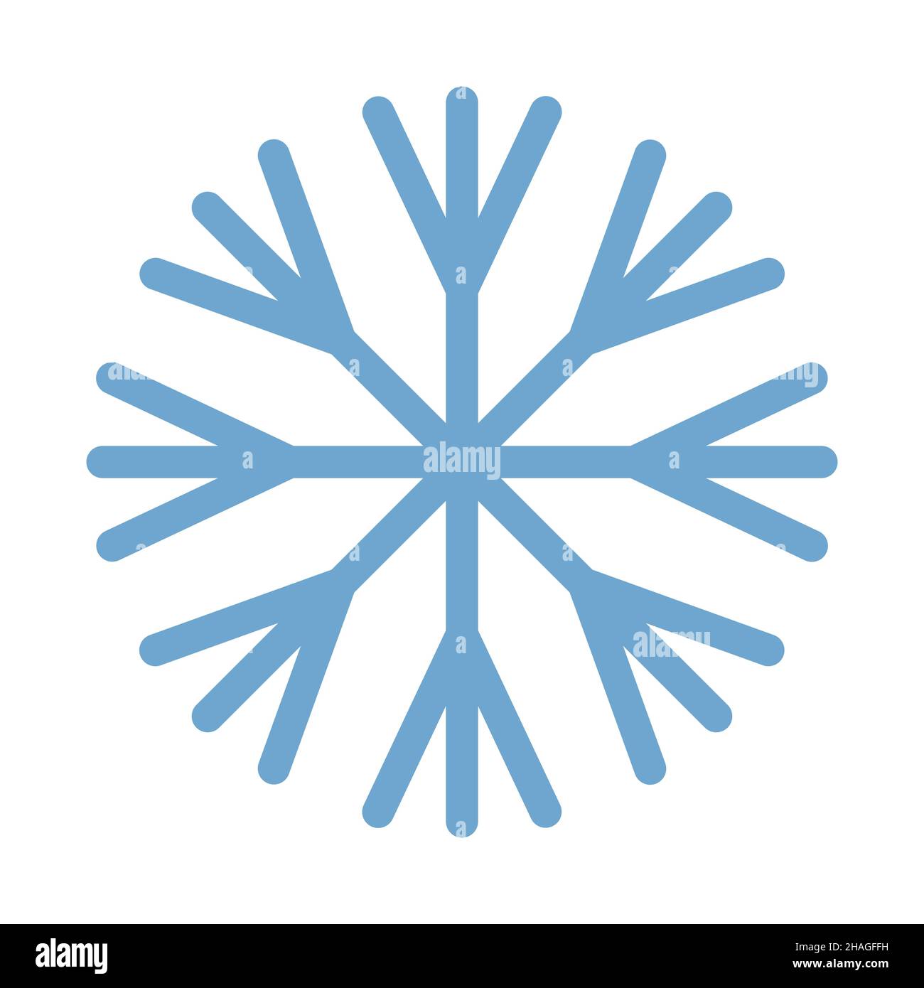 Snowflake blue icon simple flat illustration silhouette of snowflake ...