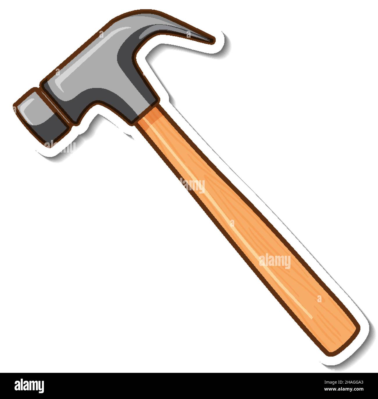 Claw hammer sticker on white background illustration Stock Vector Image ...