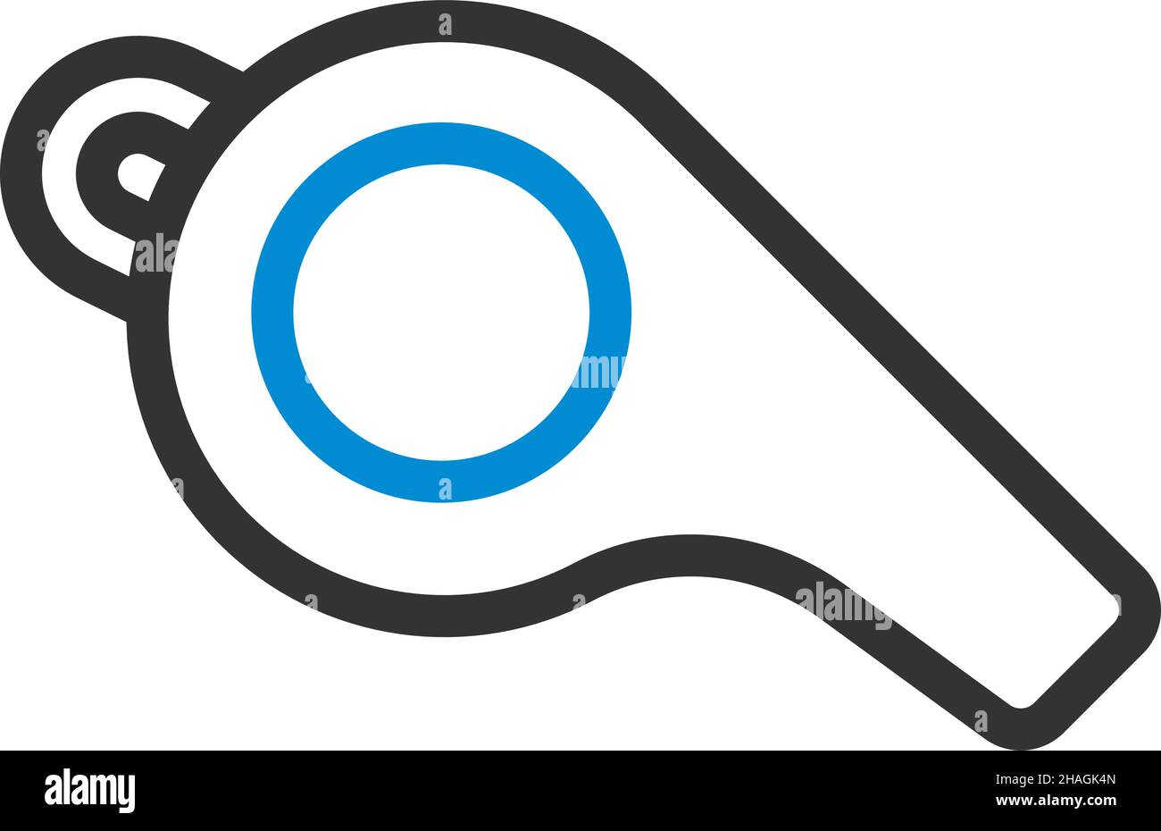 American Football Whistle Icon. Editable Bold Outline With Color Fill