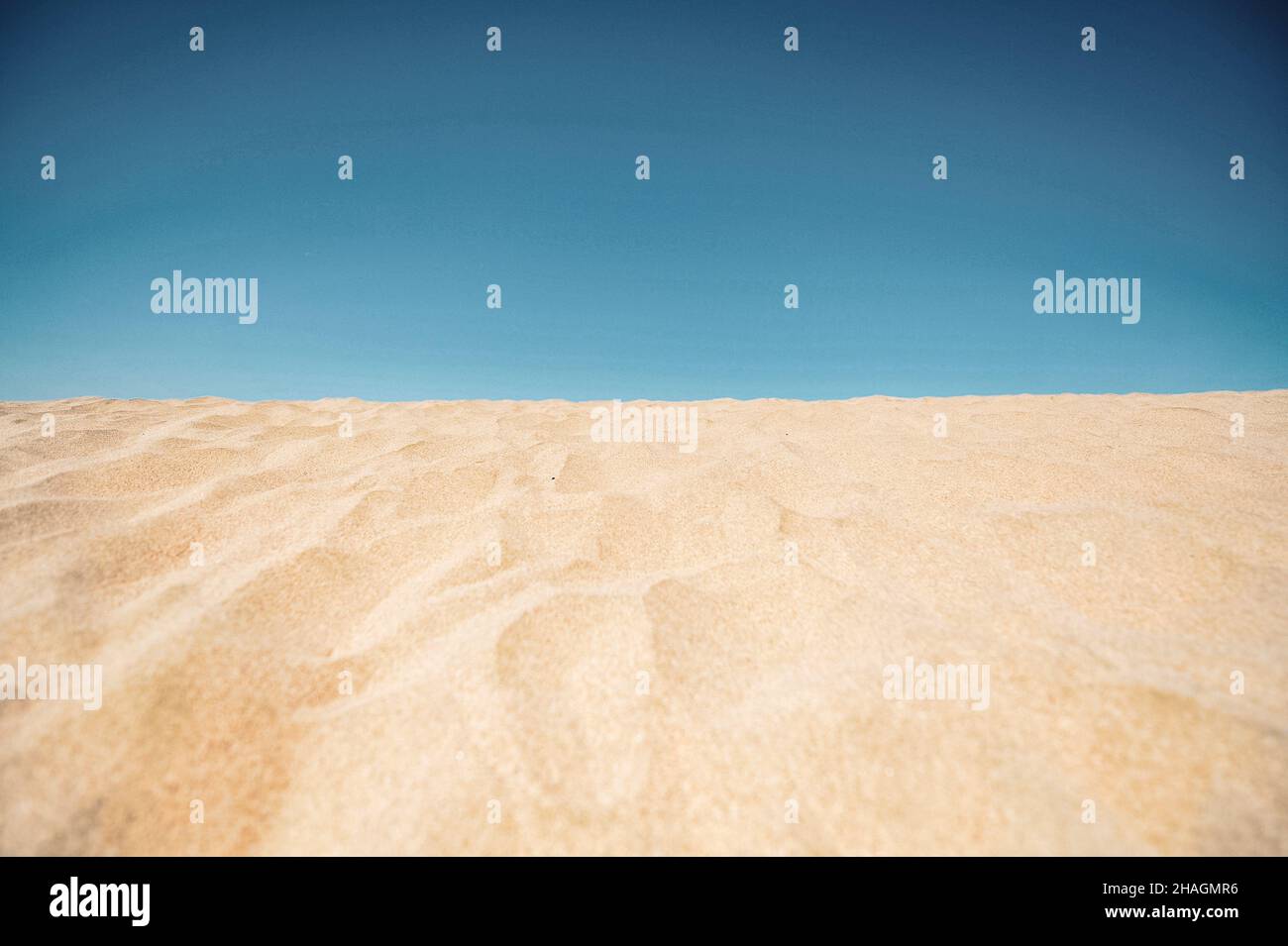 White sand beach under the blue clear sky Stock Photo - Alamy